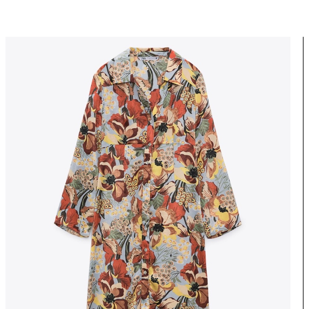ZARA NWT SATIN EFFECT PRINT DRESS - Picture 7 of 11